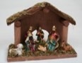 Krippe aus Holz 17x13cm mit 8 Kunstharzfiguren - Profit Point Warenhandel
