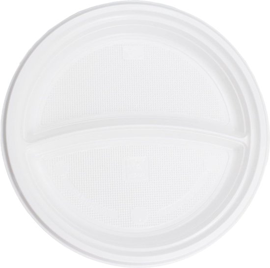 Plastikteller 2 Abteile 214x20mm 50er - Profit Point Warenhandel